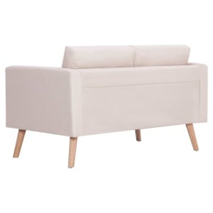 Set de canapele, 2 piese, crem, material textil - Img 12