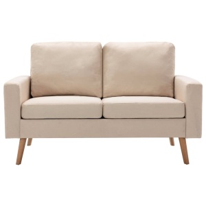 Set de canapele, 2 piese, crem, material textil - Img 3