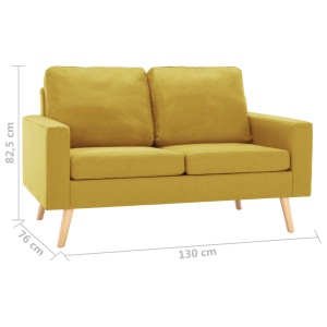 Set de canapele, 2 piese, galben, material textil - Img 9