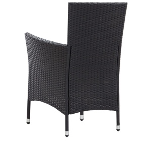 Set de mobilier de exterior, 5 piese, negru, poliratan - Img 6