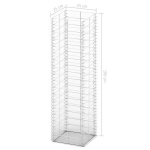 Set gabioane, 3 buc, sârmă galvanizată, 25 x 25 x 100 cm - Img 4
