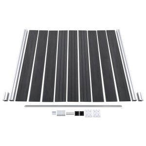 Set gard din WPC, 10 buc. pătrate + 1 oblică, 1830x186 cm, gri - Img 4
