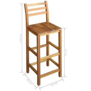 Set masă și scaune de bar, 7 piese, lemn masiv de acacia - Img 5