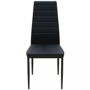 Set masă și scaune de bucătărie, 5 piese, negru - Img 4