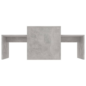 Set măsuțe de cafea, gri beton, 100x48x40 cm, PAL - Img 4