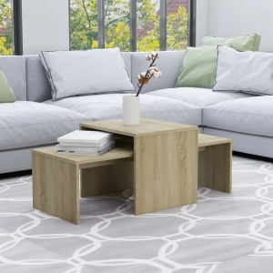 Set măsuțe de cafea, stejar sonoma, 100x48x40 cm, PAL