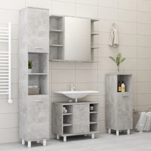 Set mobilier baie, 3 piece, gri beton, PAL - Img 3