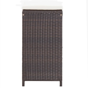 Set mobilier bar de grădină cu perne, 7 piese, maro, poliratan - Img 7