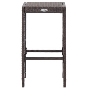 Set mobilier bar de grădină cu perne, 7 piese, maro, poliratan - Img 11