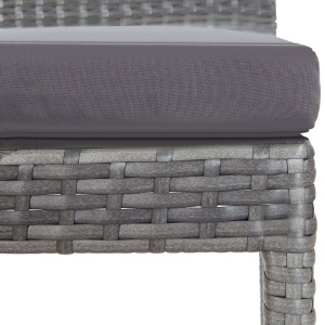 Set mobilier bar exterior, 5 piese, gri, poliratan, lemn acacia - Img 10