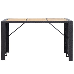 Set mobilier bar exterior, cu perne, 7 piese, negru, poliratan - Img 6
