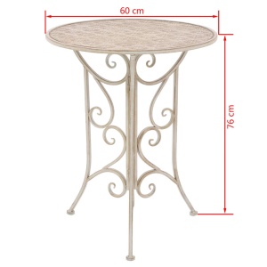 Set mobilier bistro, 3 piese, alb, oțel - Img 10