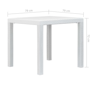 Set mobilier bistro, 3 piese, alb, plastic, aspect ratan - Img 11