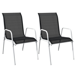 Set mobilier bistro, 3 piese, negru, oțel - Img 4