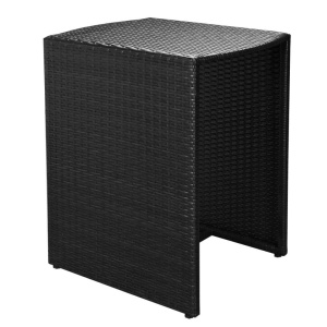 Set mobilier bistro cu perne, 3 piese, negru, poliratan - Img 8