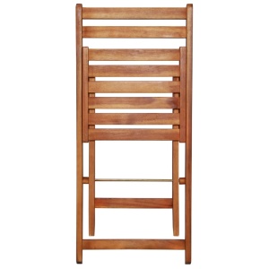 Set mobilier bistro pliabil, 3 piese, lemn masiv de acacia - Img 6