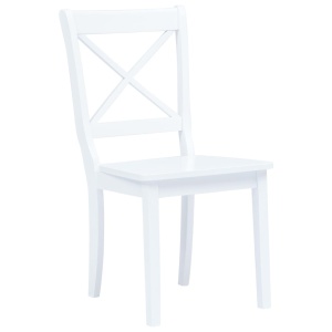 Set mobilier bucătărie, 5 piese, alb, lemn masiv de hevea - Img 4