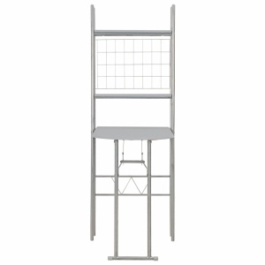Set mobilier bucătărie cu depozitare, 3 piese, gri, MDF și oțel - Img 5