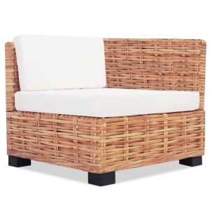 Set mobilier cu canapea 14 piese, culoare naturală, ratan - Img 4