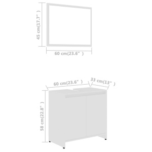 Set mobilier de baie, alb, PAL - Img 10