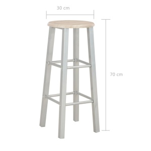 Set mobilier de bar, 3 piese, lemn și oțel - Img 9