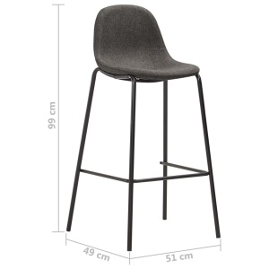 Set mobilier de bar, 5 piese, gri inchis, material textil - Img 11