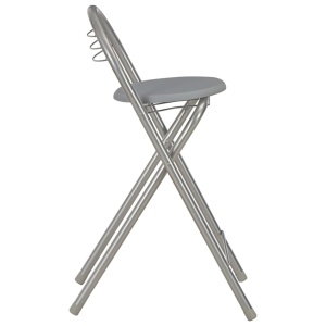 Set mobilier de bar, cu rafturi, 3 piese, gri, lemn și oțel - Img 7