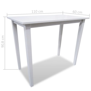 Set mobilier de bar din lemn, masă și 4 scaune, alb - Img 7