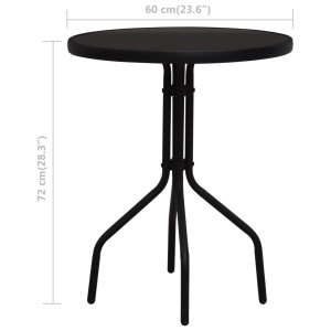 Set mobilier de bistro, 3 piese, negru, ratan PVC - Img 9