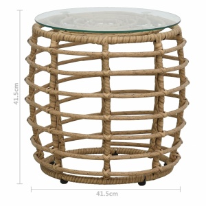 Set mobilier de bistro, 3 piese, stejar, poliratan - Img 6