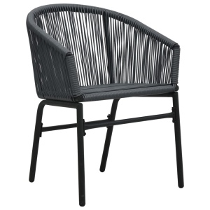 Set mobilier de bistro cu perne, 3 piese, antracit, ratan PVC - Img 7