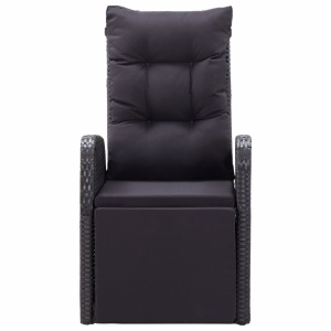 Set mobilier de bistro cu perne, 3 piese, negru, poliratan - Img 12