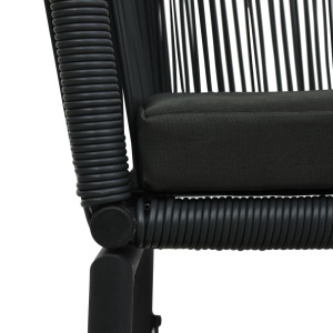 Set mobilier de bistro cu perne, 3 piese, negru, ratan PVC - Img 12