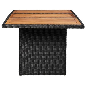 Set mobilier de exterior, 11 piese, negru, poliratan - Img 4