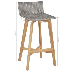 Set mobilier de exterior, 5 piese, lemn masiv de acacia - Img 6