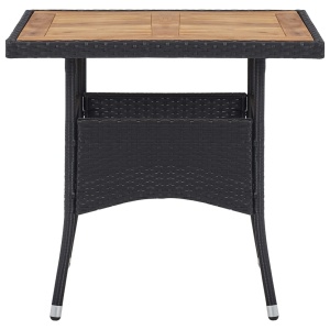 Set mobilier de exterior 5 piese, negru, poliratan, lemn acacia - Img 5