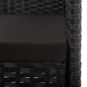 Set mobilier de exterior, 5 piese, negru, poliratan - Img 9