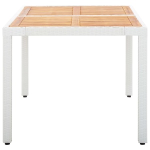Set mobilier de exterior, 7 piese, alb, poliratan - Img 4