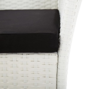 Set mobilier de exterior, 7 piese, alb, poliratan - Img 10