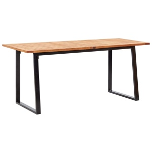 Set mobilier de exterior, 7 piese, gri, poliratan, lemn acacia - Img 3