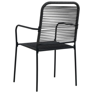Set mobilier de exterior, 7 piese, negru, frânghie și oțel - Img 7