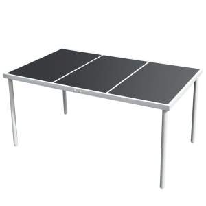 Set mobilier de exterior, 7 piese, negru, oțel - Img 2