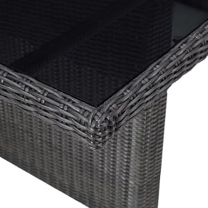 Set mobilier de exterior, 7 piese, negru, poliratan - Img 9