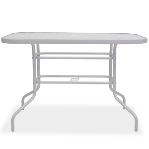 Set mobilier de exterior, 8 piese, gri, oțel și textilenă - Img 5
