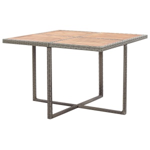 Set mobilier de exterior 9 piese antracit poliratan și acacia - Img 9