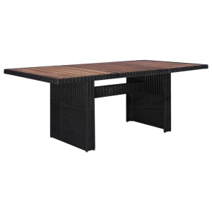 Set mobilier de exterior, 9 piese, negru, poliratan - Img 2