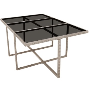 Set mobilier de exterior cu perne, 11 piese, bej, poliratan - Img 5