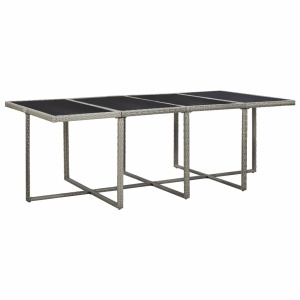 Set mobilier de exterior cu perne, 13 piese, gri, poliratan - Img 6