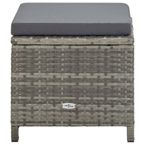 Set mobilier de exterior cu perne, 13 piese, gri, poliratan - Img 10