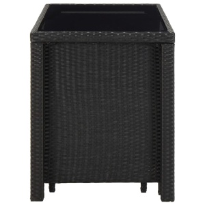 Set mobilier de exterior cu perne, 13 piese, negru, poliratan - Img 8